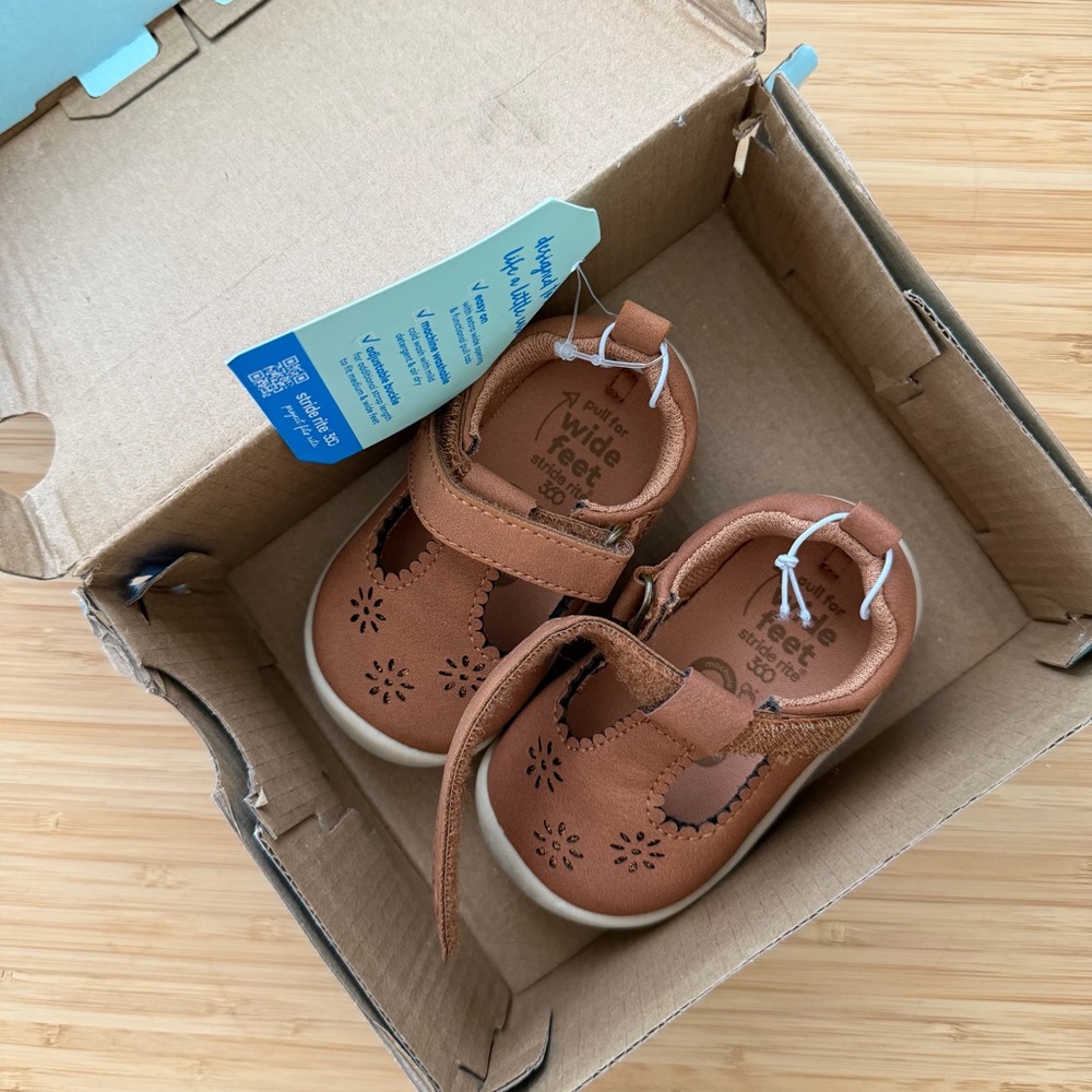 Stride Rite Tan Baby Walker Shoes